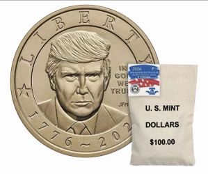 2026 Semiquincentennial President Trump $1 Coin Bag $100