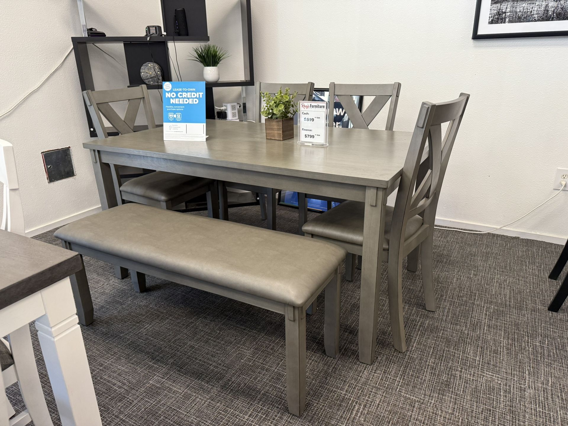 πͺ 6 PC Gray Dining Set w/ Bench β Only $599!