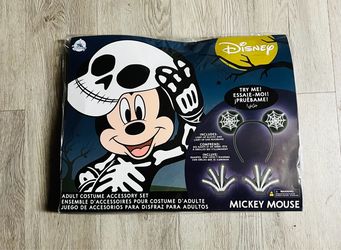 Mickey Mouse Light Up Skeleton Halloween Costume Accessory Set 🐭 🎃