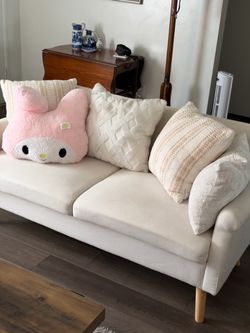 Cream Modern Loveseat – Apartment Sofa couch