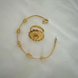 22k Pure Gold Bracelet And Ring