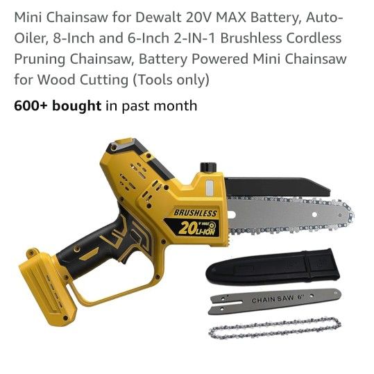 Mini Chainsaw For Dewalt Auto Oiler 8" And 6"