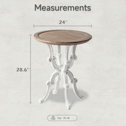 COZAYH Rustic Farmhouse End Table, Natural Top Side Table for Family, Dinning or Living Room, 