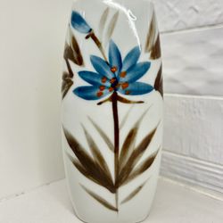 White Midsize Vase With Floral Decor 