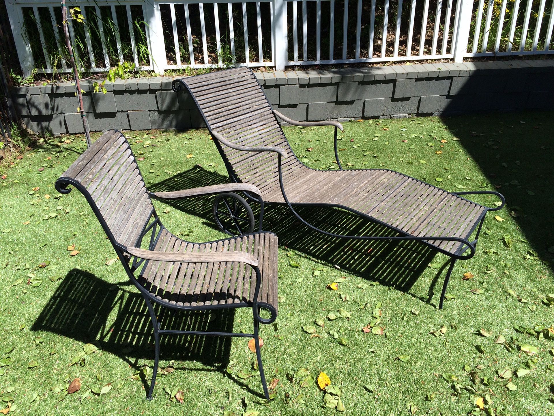 Rausch Outdoor Luxury Patio Furniture Teak & Metal Chaise & Chair