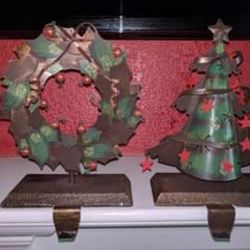 2 Stocking Holders Christmas Tree and Holiday Wreath Mantle Hangers Set Of 2