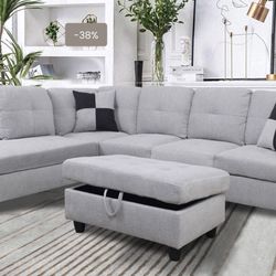 New Sectional And Ottoman 