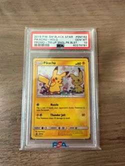 Pikachu Sun and Moon Black Star Promo SM162 PSA 10