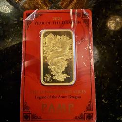 Limited Quantities Left!! PAMP 1 Oz 1oz gold dragon Bar