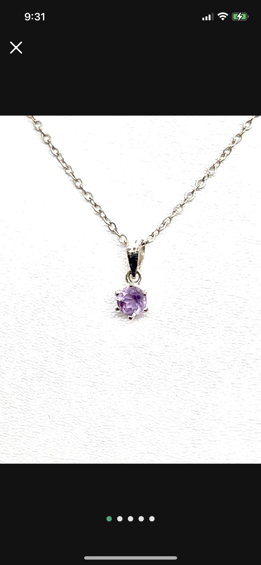 Sterling Avon Amethyst Necklace