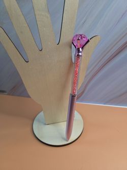Hot Pink Diamond Head w/ crystals Ballpoint Pen