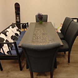 Complete Dining Set (table + 4 Chairs + bench)