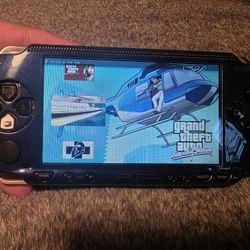 Playstation Psp 1000 Blue Phat Mod--ded Video Game Console IPS screen upgrade