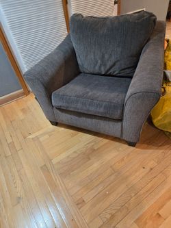 Gray Fabric Upholstered Accent Chair