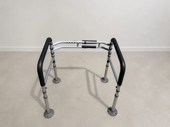 Adjustable Freestanding Toilet Safety Rail with Padded Handles