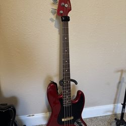 Squier Contemporary Jazz Bass (Metallic Red, Upgraded)