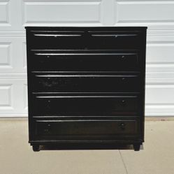 6 Drawer Solid Maple Wood Dresser / Mid Century / Color: Black 