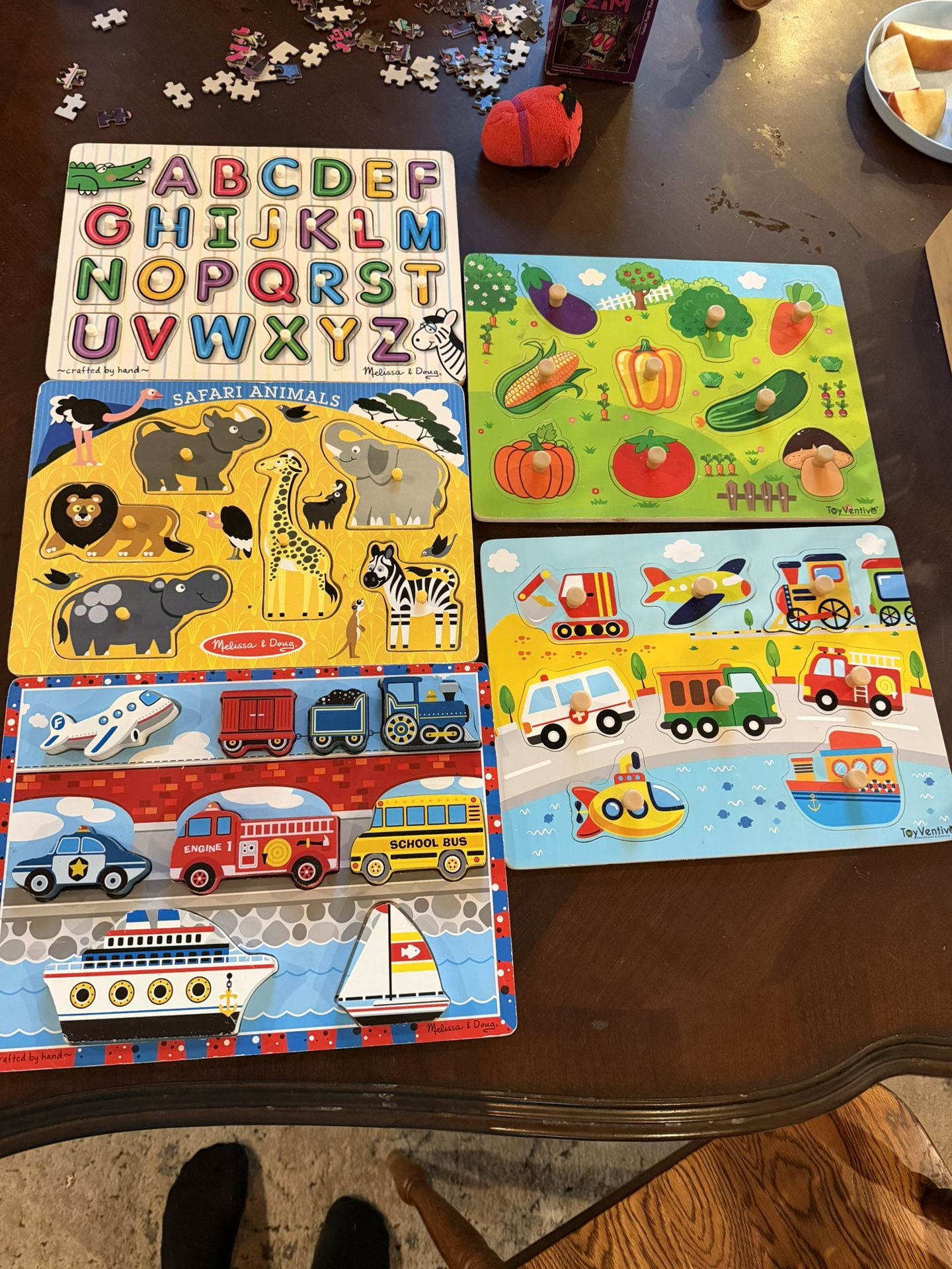 Toddler Wooden & Board Peg Puzzles