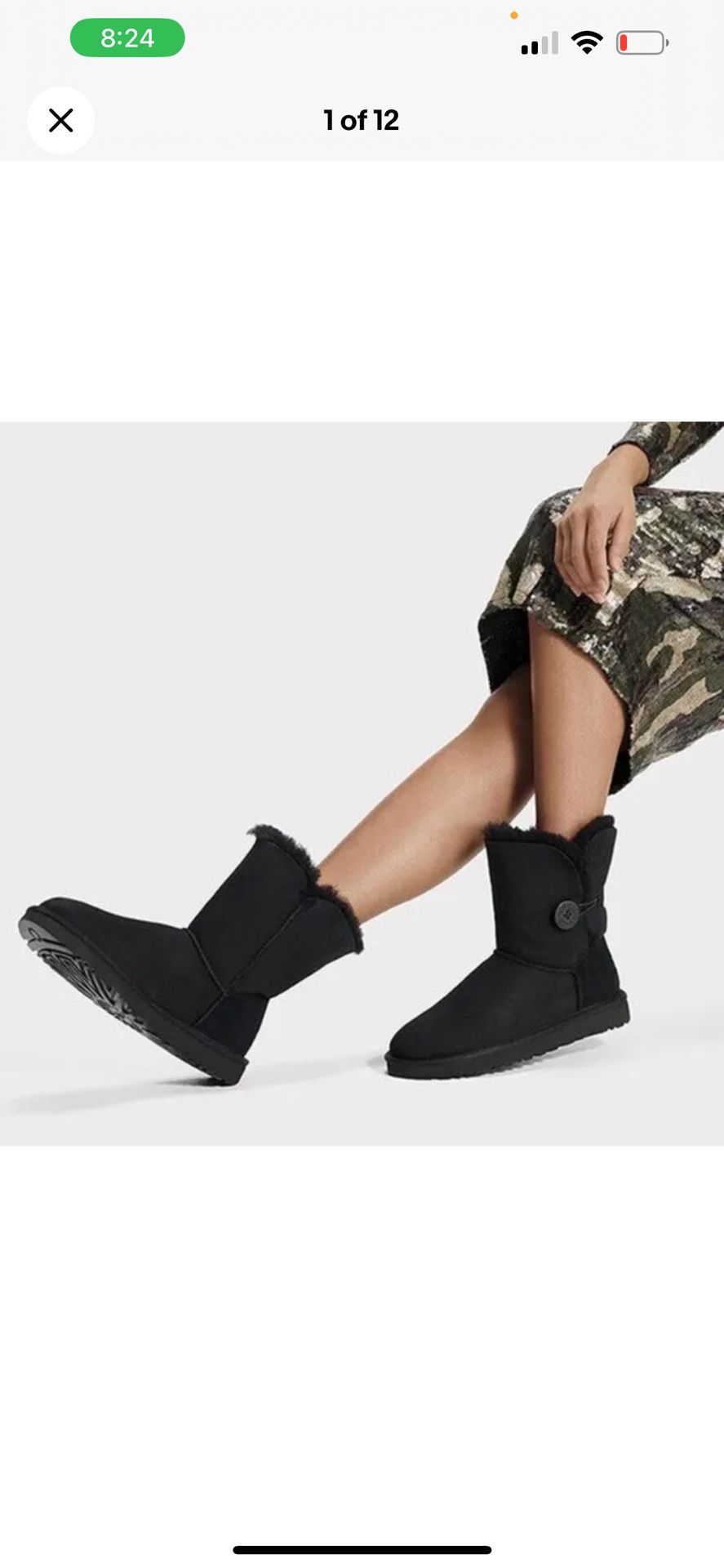 UGG 5803 Bailey Button black Boots size 6