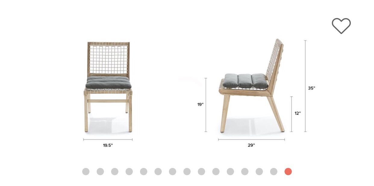 Wooden lounge chair with white string back support and seating 135 each sold as a pair