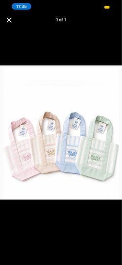 NEW TRADER JOES MINI STRIPE TOTE SET