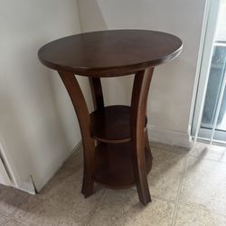 Round Wooden Accent Table - 2 available 
