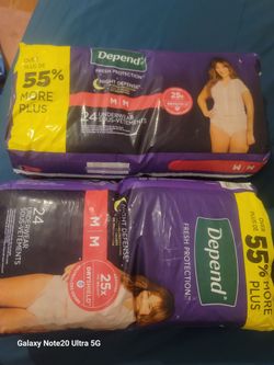 New 2 packs of Depend underwear