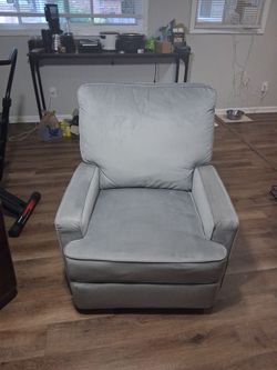 Light Gray Upholstered Recliner