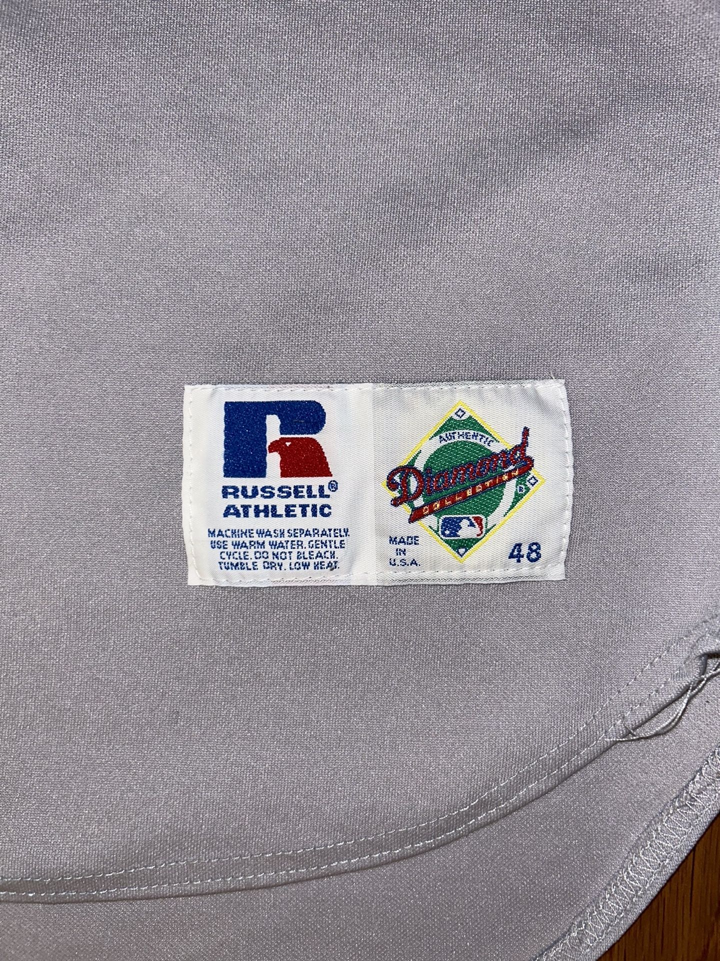 Chicago Cubs Cursive Russell Athletic Diamond Vintage Jersey Sz 48