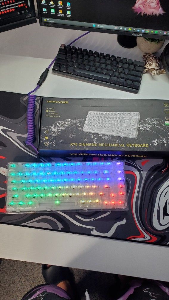 YUNZII X75 82 Keys Wired Hot Swappable Gasket Transparent Mechanical Keyboard