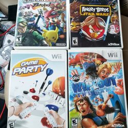 4 Fun Nintendo Wii Games Super Smash Bros. Wipeout. Angry Bird. Game Party