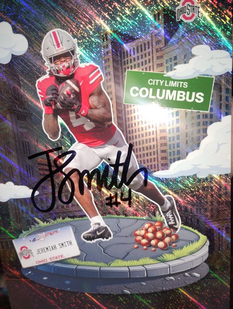 Jeremiah Smith Signed Autograph Card Downtown OHio State Buckeyes