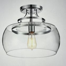 Chrome 1 Light Semi Flush Mount