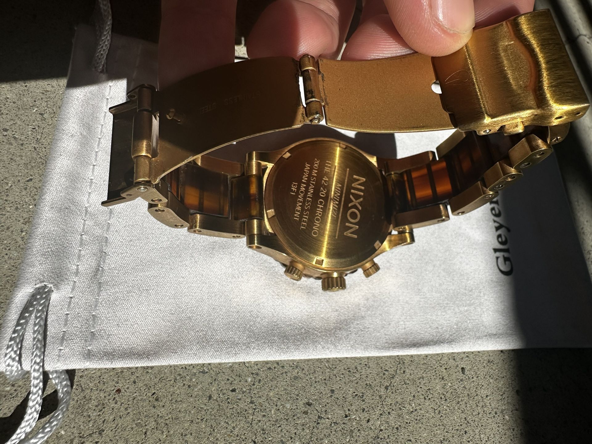 Nixon 42 20 Gold Tortoiseshell Chrono  & Accessories