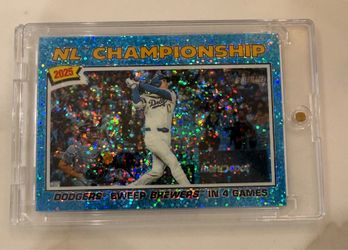 2026 Topps Heritage NL Champions Chrome Shohei Ohtani Blue Sparkle Refractor 277
