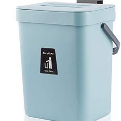 KaryHome Countertop Compost Bin with Lid Hanging Small Trash Can with Lid Under Sink for Kitchen Bathroom Mountable Compost Bucket 5 Liter 1.3 Gallon