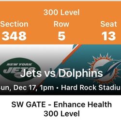 3 Miami Dolphins Tickets Plus Parking Pass