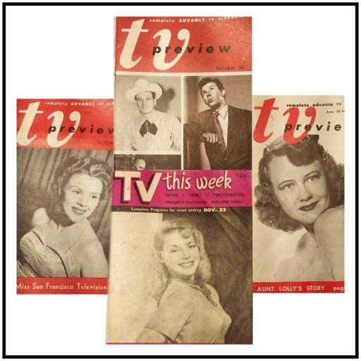 1950's TV Preview Guides (4 Vintage Tv Guides)
