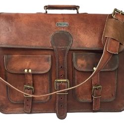 Cuero 18 Inch Vintage Handmade Leather Messenger/Briefcase Bag
