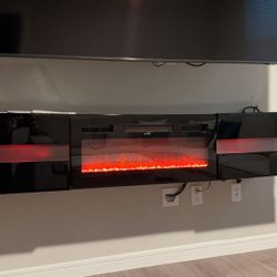 TV Stand for TVs up to 78" with Electric Fireplace Included 