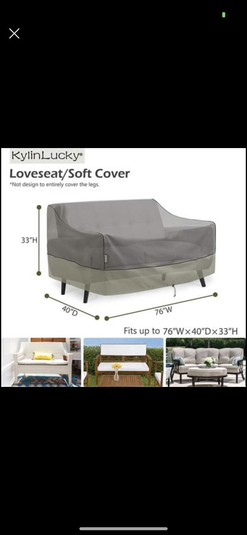Outdoor Furniture Covers Waterproof, 2-Seater Deep Seat Patio Sofa Covers