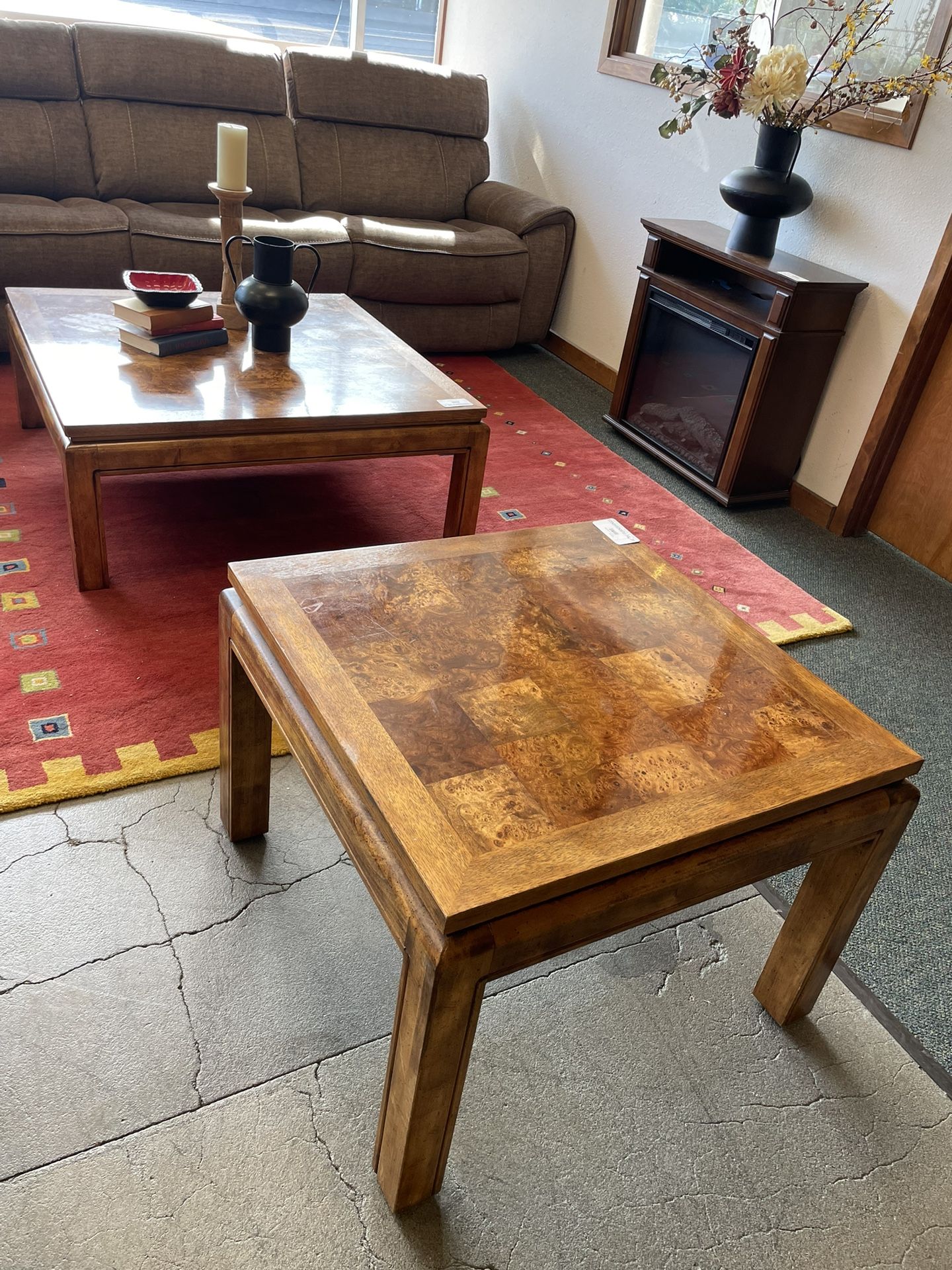 Burled Wood End Table
