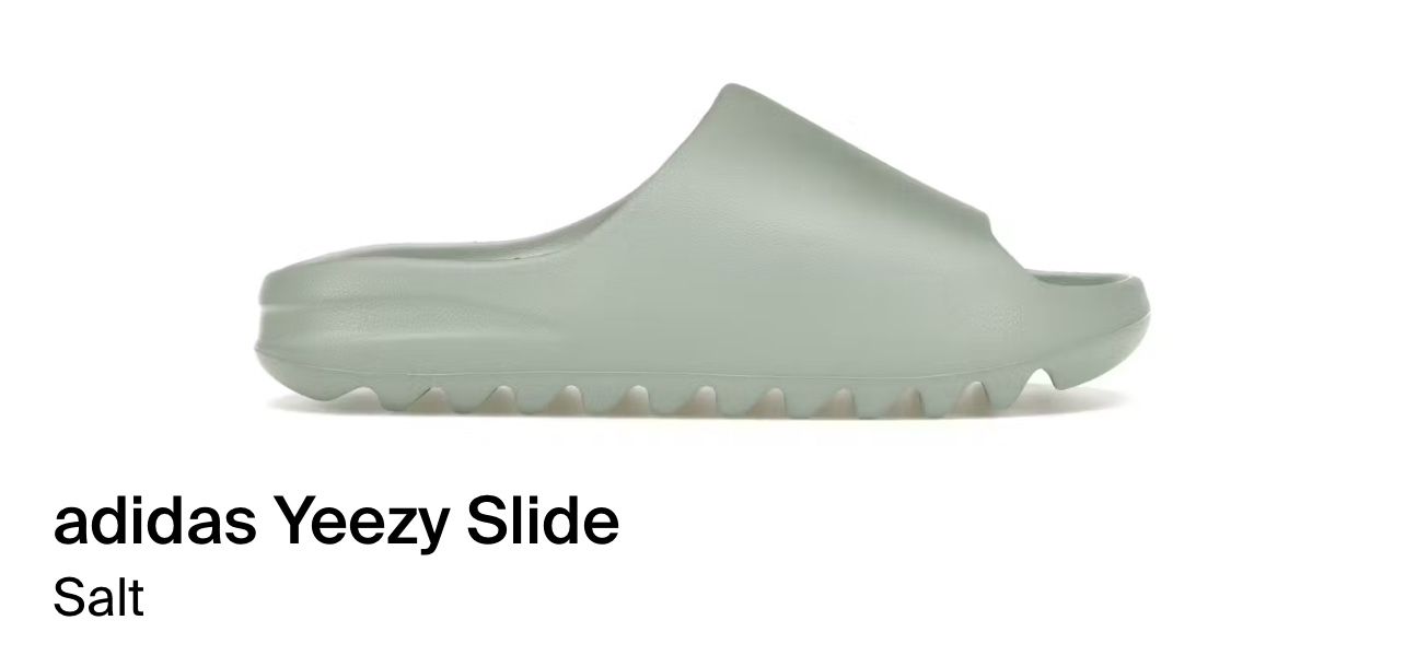 Adidas Yeezy Slides Size 14 Salt Colorway