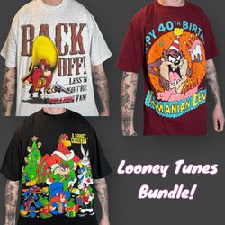 Vintage 90s Looney Tunes T Shirt 3 T Shirt Bundle Deal Cartoon Tee Y2K 