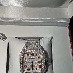 Vvs1 Quality Moissanite Cartier Watch