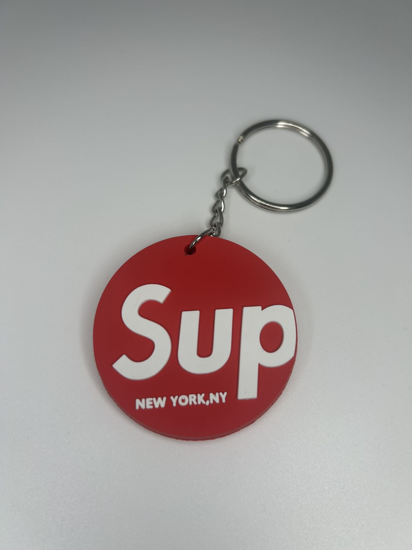 Supreme Sup Circle Keychain Keyring Accessory Red