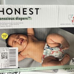 Honest® Clean Conscious Baby Diapers Size 2 (12-18 lbs), Hypoallergenic and Fragrance Free, 100 Count
