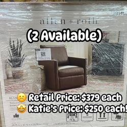 ✨ NEW allen + roth Blanchett Modern Swivel Accent Chairs ✨
