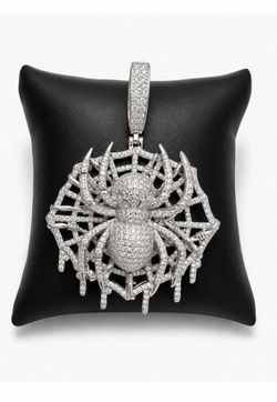 925 Sterling Silver 7.90CT MOISSANITE Spider Web ICED OUT Men’s Pendant