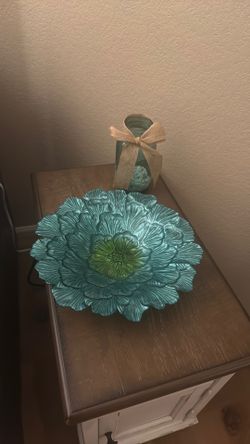 Turquoise Decor- Bowl & Vase